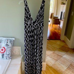 Tart Blue and White Pattern Maxi Dress